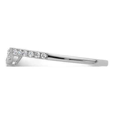 14K White Gold 1/5 ct tw Diamond Contoured Wedding Band – view 3