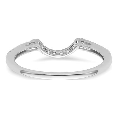 14K White Gold 1/5 ct tw Diamond Contoured Wedding Band – view 5