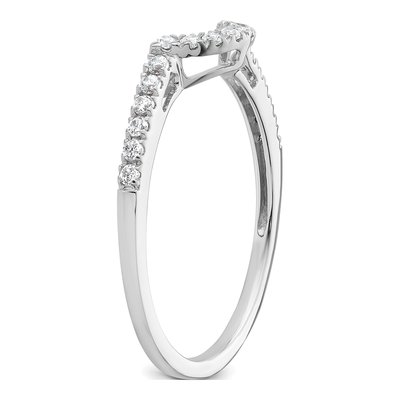 14K White Gold 1/5 ct tw Diamond Contoured Wedding Band – view 6