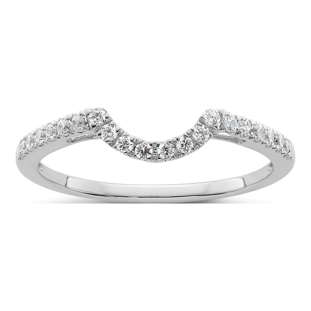 14K White Gold 1/5 ct tw Diamond Contoured Wedding Band