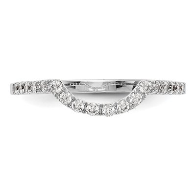 14K White Gold 1/4 ct tw Diamond Contoured Wedding Band – view 5