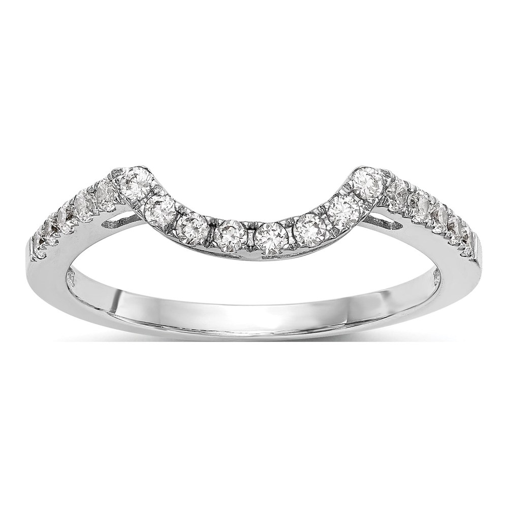 14K White Gold Diamond Contour Wedding Band