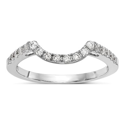 14K White Gold 0.27 ct tw Diamond Contour Wedding Band