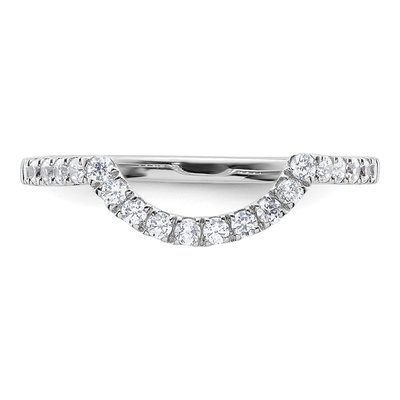14K White Gold 1/3 ct tw Diamond Contoured Wedding Band – view 6