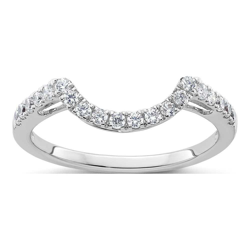 14K White Gold 1/3 ct tw Diamond Contoured Wedding Band