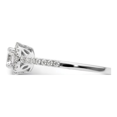 14K White Gold Diamond Halo Setting Engagement Ring Semi-Mount – view 4