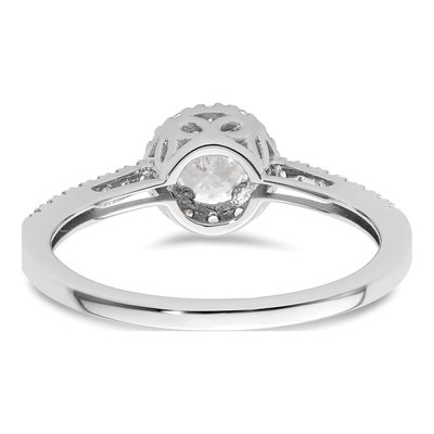 14K White Gold Diamond Halo Setting Engagement Ring Semi-Mount – view 6