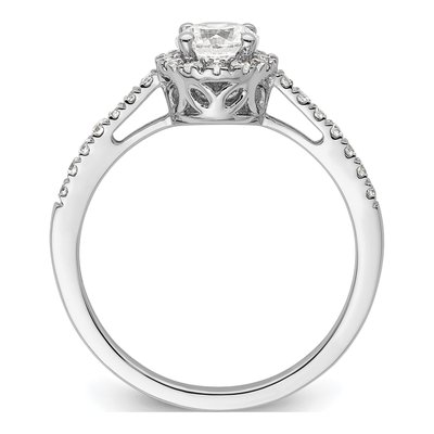 14K White Gold Diamond Halo Engagement Ring Semi-Mount – view 3