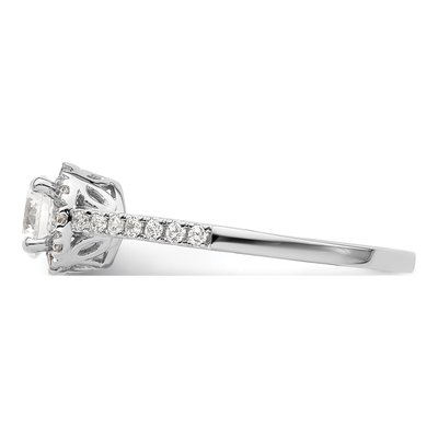 14K White Gold Diamond Halo Engagement Ring Semi-Mount – view 4