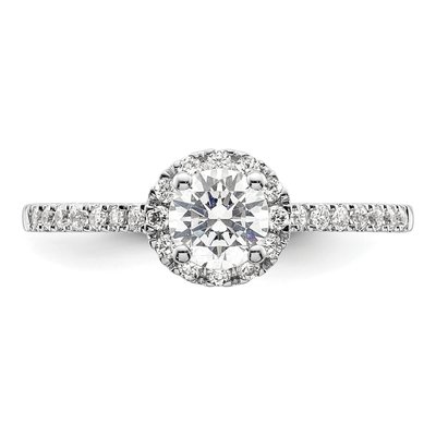 14K White Gold Diamond Halo Engagement Ring Semi-Mount – view 5