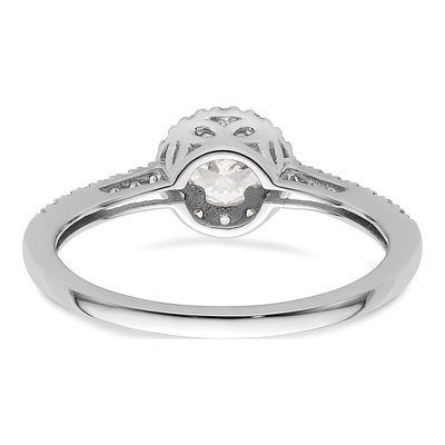 14K White Gold Diamond Halo Engagement Ring Semi-Mount – view 6