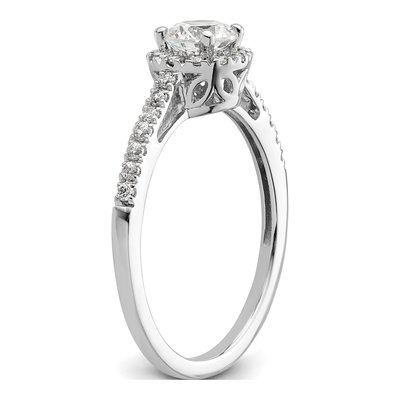 14K White Gold Diamond Halo Engagement Ring Semi-Mount – view 7