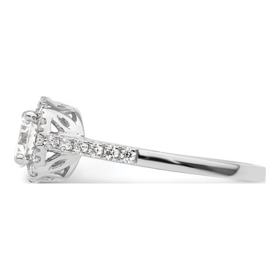 14K White Gold Diamond Halo Setting Engagement Ring Semi-Mount – view 4