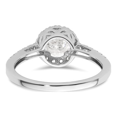 14K White Gold Diamond Halo Setting Engagement Ring Semi-Mount – view 6