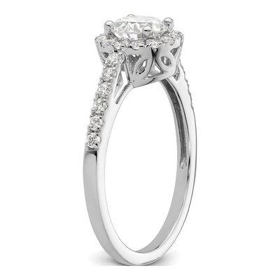 14K White Gold Diamond Halo Setting Engagement Ring Semi-Mount – view 7
