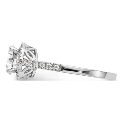 14K White Gold Diamond Halo Engagement Ring Semi-Mount – view 3
