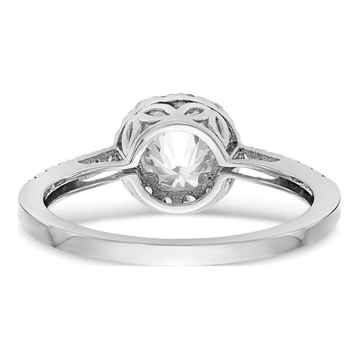 14K White Gold Diamond Halo Engagement Ring Semi-Mount – view 5