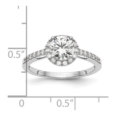 14K White Gold Diamond Halo Engagement Ring Semi-Mount – view 8