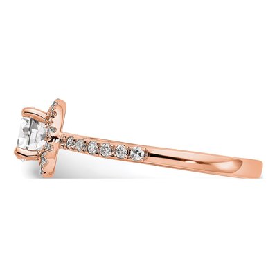 14K Rose Gold Diamond Halo Setting Engagement Ring Semi-Mount – view 4