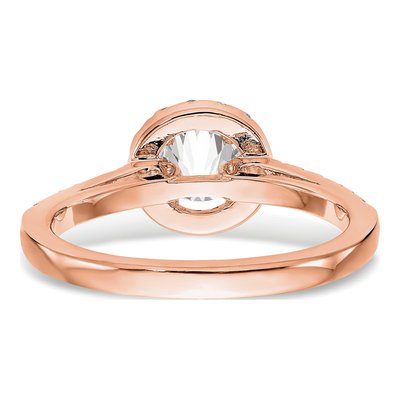 14K Rose Gold Diamond Halo Setting Engagement Ring Semi-Mount – view 6