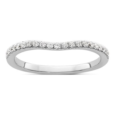 14K White Gold 1/5 ct tw Diamond Wedding Band