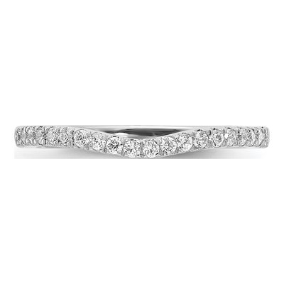 14K White Gold 1/5 ct tw Diamond Contoured Wedding Band – view 4