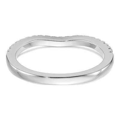 14K White Gold 1/5 ct tw Diamond Contoured Wedding Band – view 5