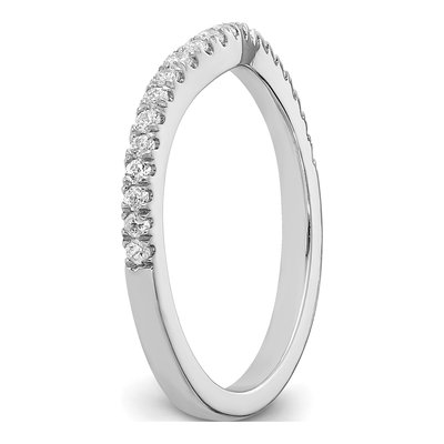 14K White Gold 1/5 ct tw Diamond Contoured Wedding Band – view 6