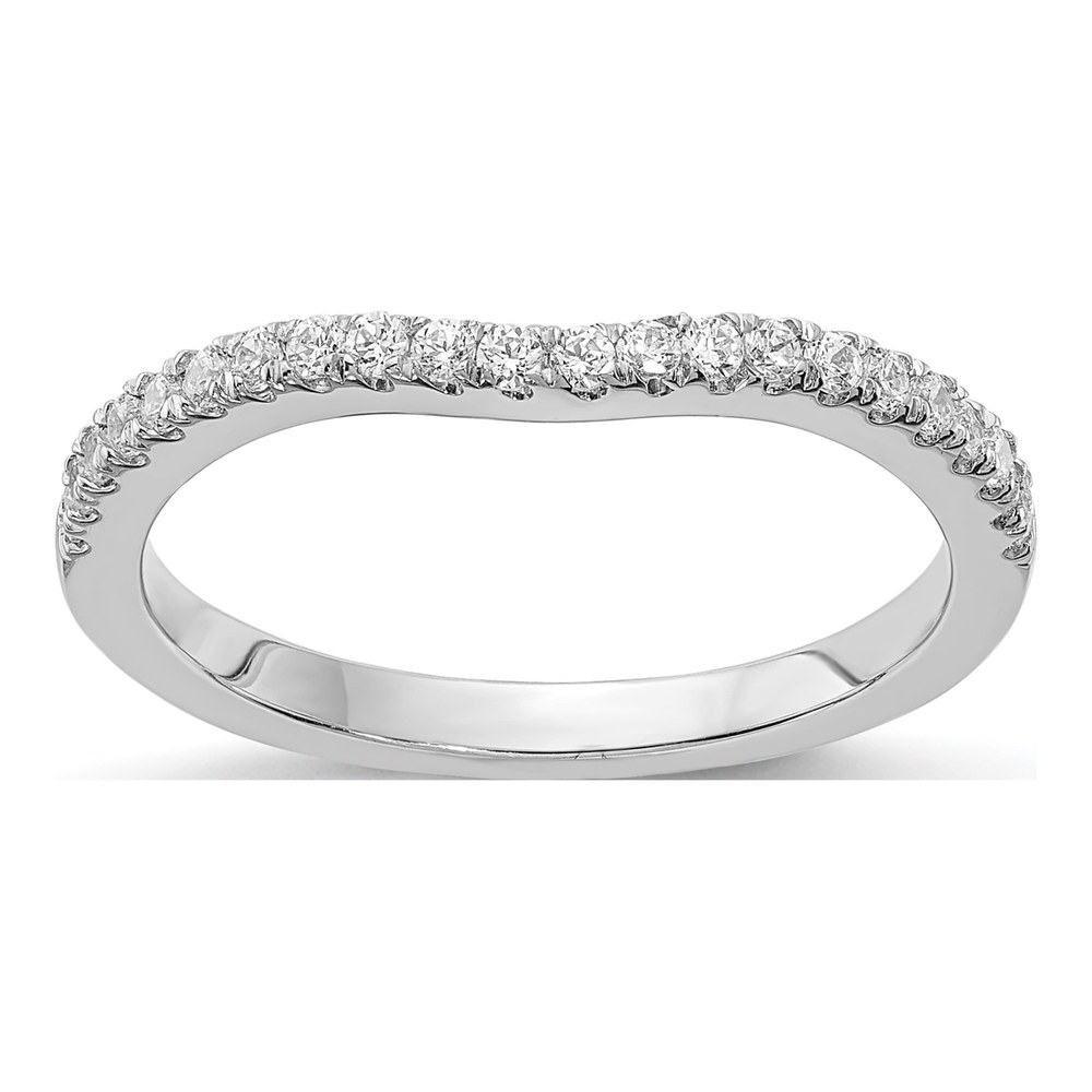14K White Gold 1/5 ct tw Diamond Contoured Wedding Band