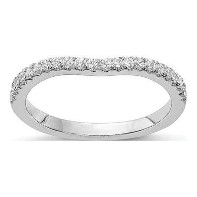14K White Gold 1/5 ct tw Diamond Contoured Wedding Band