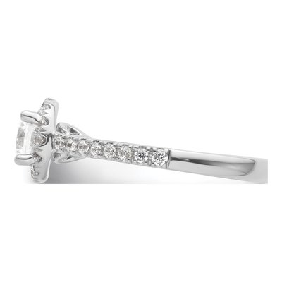 14K White Gold Diamond Halo Engagement Ring Semi-Mount – view 5