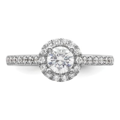 14K White Gold Diamond Halo Engagement Ring Semi-Mount – view 6