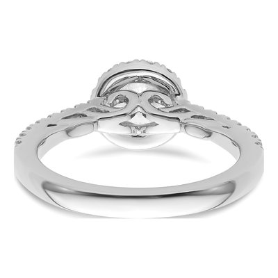14K White Gold Diamond Halo Engagement Ring Semi-Mount – view 7