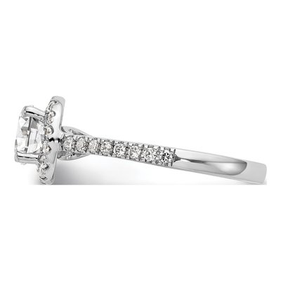 14K White Gold Diamond Halo Engagement Ring Semi-Mount – view 4