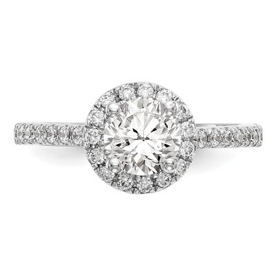 14K White Gold Diamond Halo Engagement Ring Semi-Mount – view 5