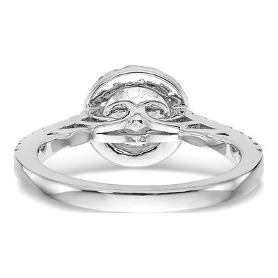 14K White Gold Diamond Halo Engagement Ring Semi-Mount – view 6