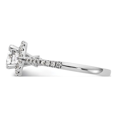 14K White Gold Diamond Round Halo Engagement Ring Semi-Mount – view 3