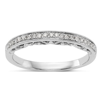 14K White Gold 1/7 ct tw Diamond Wedding Band