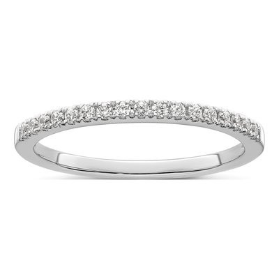 14K White Gold 1/6 ct tw Diamond Wedding Band