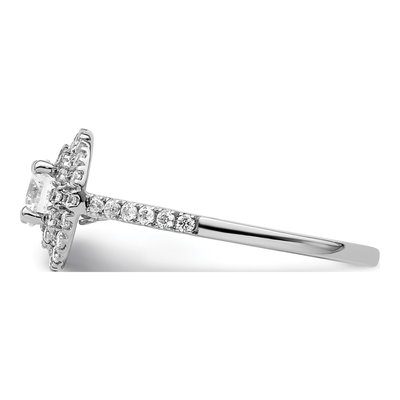 14K White Gold Diamond Double Halo Engagement Ring Semi-Mount – view 3
