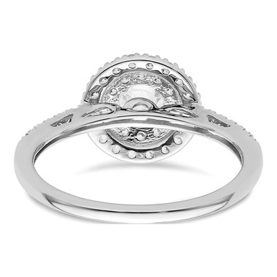 14K White Gold Diamond Double Halo Engagement Ring Semi-Mount – view 5
