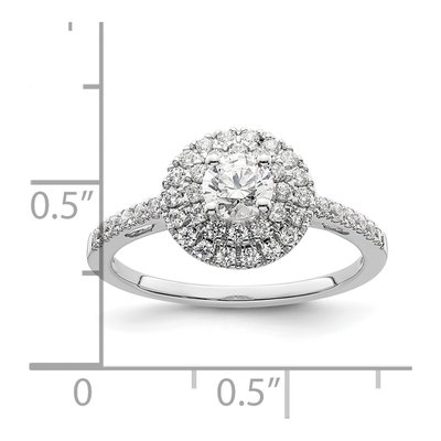 14K White Gold Diamond Double Halo Engagement Ring Semi-Mount – view 8