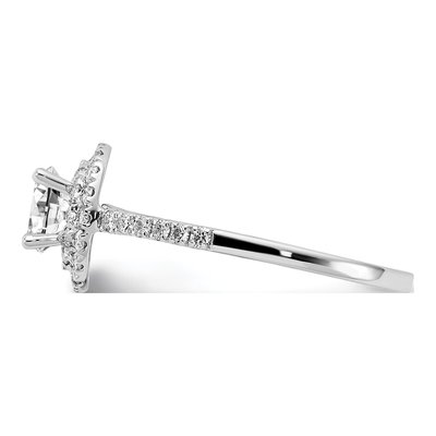 14K White Gold Diamond Double Halo Engagement Ring Semi-Mount – view 4