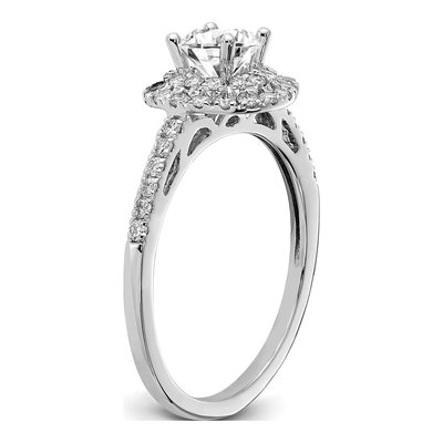 14K White Gold Diamond Double Halo Engagement Ring Semi-Mount – view 7