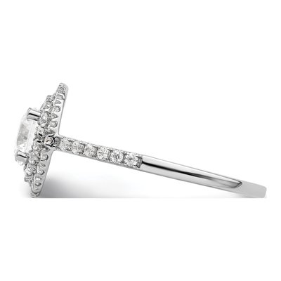 14K White Gold Diamond Double Halo Engagement Ring Semi-Mount – view 4