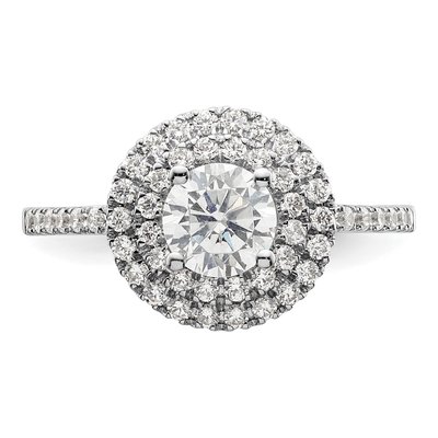 14K White Gold Diamond Double Halo Engagement Ring Semi-Mount – view 5