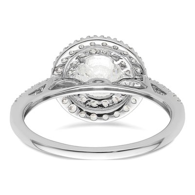 14K White Gold Diamond Double Halo Engagement Ring Semi-Mount – view 6
