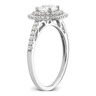 14K White Gold Diamond Double Halo Engagement Ring Semi-Mount – view 7
