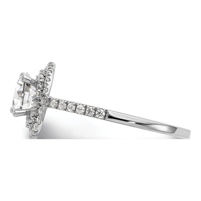 14K White Gold Diamond Double Halo Engagement Ring Semi-Mount – view 3
