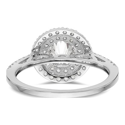 14K White Gold Diamond Double Halo Engagement Ring Semi-Mount – view 5